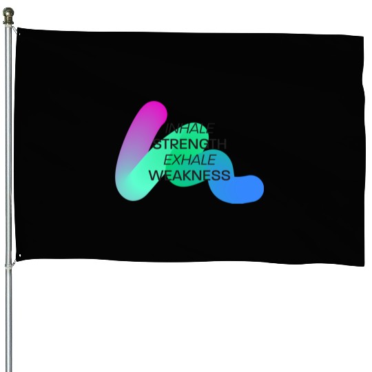 Inspirational Breath Motivation Design House Flags
