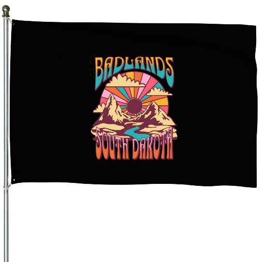 Badlands South Dakota Nature Hiking Mountains House Flags