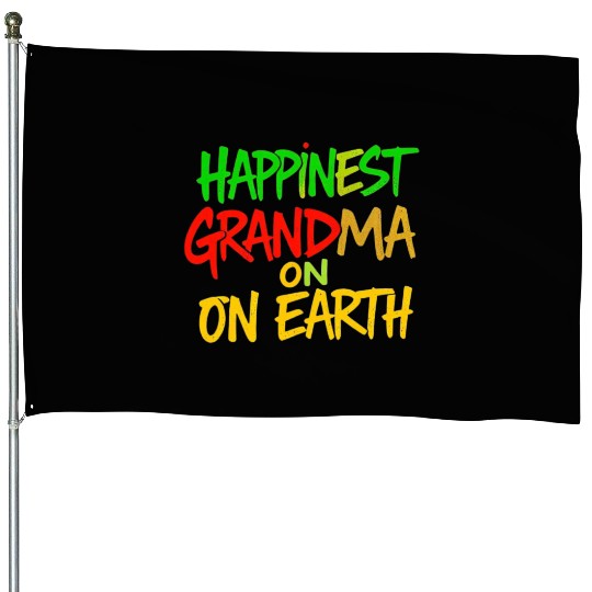 Happiest Grandma on Earth Colorful Design House Flags