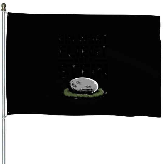 Do Not Disturb Rock Resting Peacefully on Grass House Flags