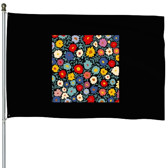 Colorful Floral Pattern for Spring Wear House Flags