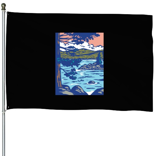 WPA Art Emerald Bay State Park in South Lake Tahoe House Flags