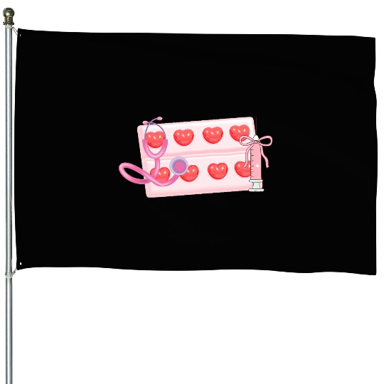 Heart Rate and Medical Chart Design House Flags