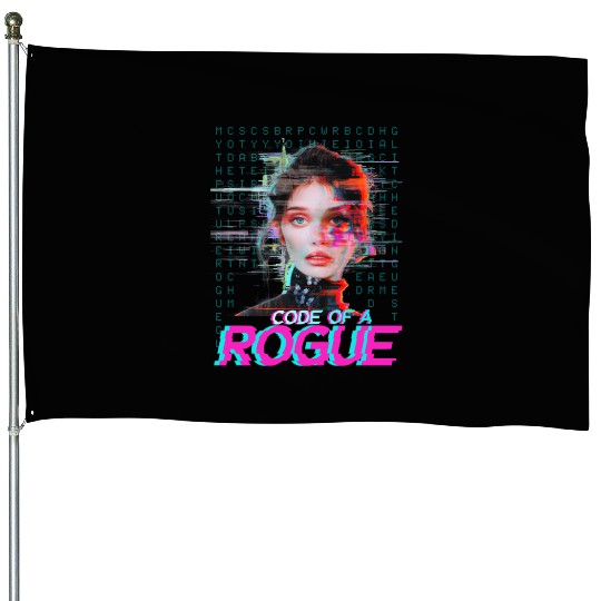 Futuristic Digital Rogue Illustration House Flags