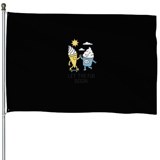 Ice Cream Friends Skateboard Design House Flags