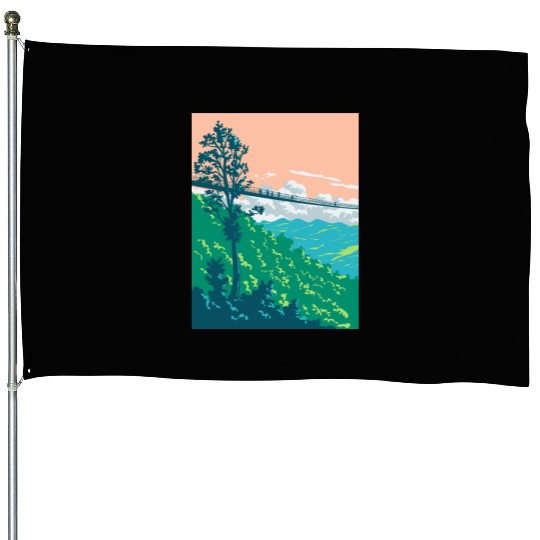 Great Smoky Mountains National Park Gatlinburg WPA House Flags