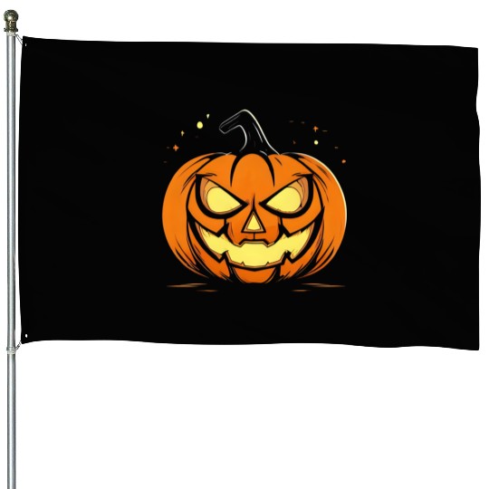 “Spooky Pumpkin Glow Halloween House Flags”