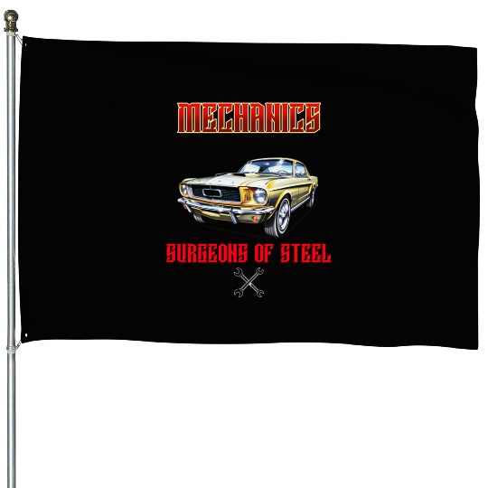 Muscle Car Classic Mechanics Design House Flags