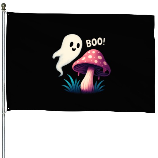 Spooky Forest Mushroom Halloween Design House Flags