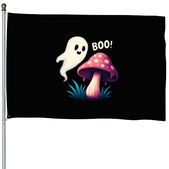 Spooky Forest Mushroom Halloween Design House Flags