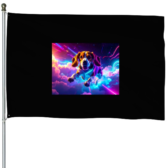 Cyberpunk Beagle House Flags