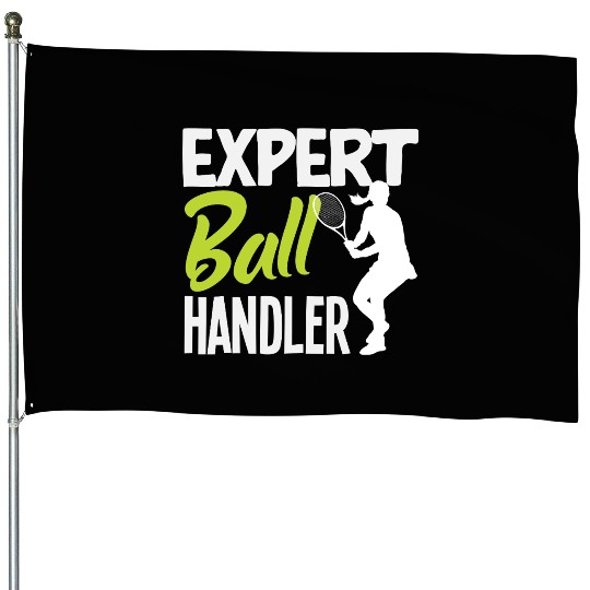 Expert Ball Handler Tennis Player Design House Flags