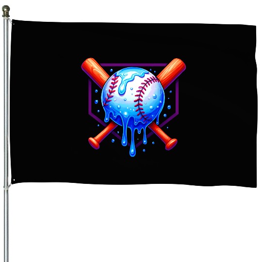Baseball Drip For Boys Ice Cream Drip House Flags