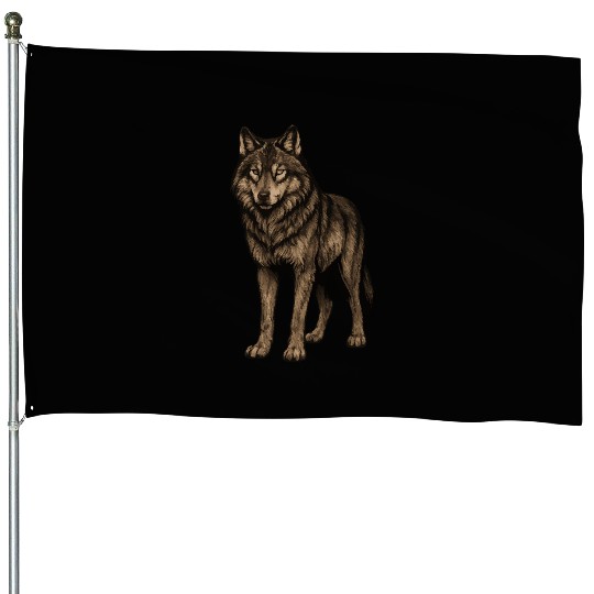 Wolf - Wild Animal House Flags