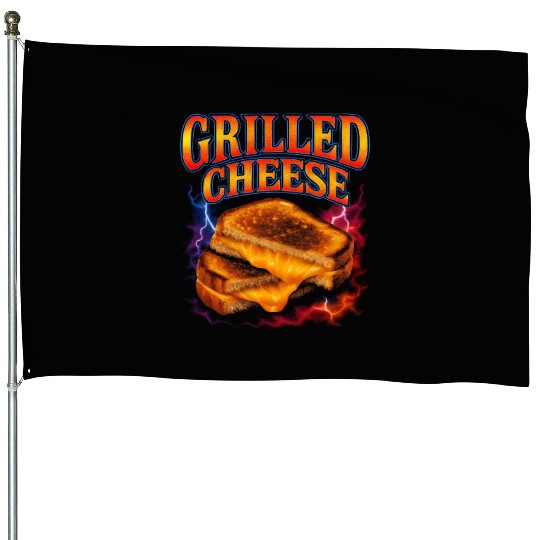 Grilled Cheese Favorite Food Funny Weird 90s House Flags