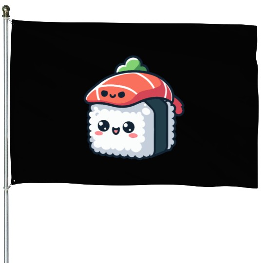 kawaii sushi character - food House Flags