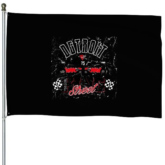 Retro Octobite Hot Rod Detroit Garage House Flags
