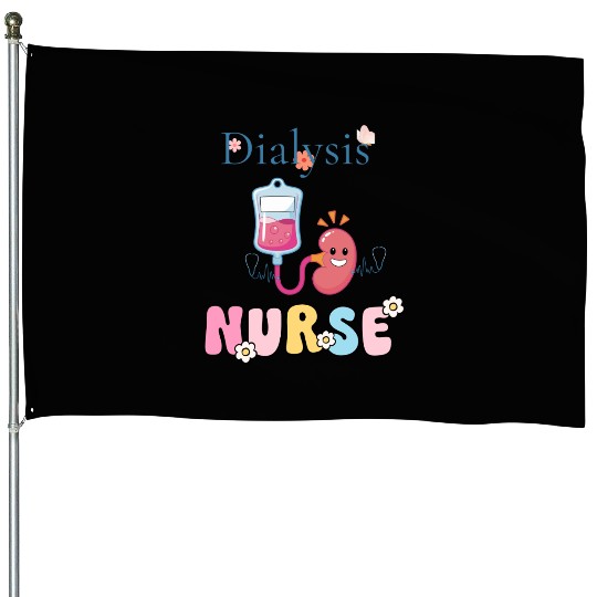 Dialysis Nurse Illustration House Flags