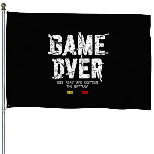 Game Over Rise Continue Banner House Flags