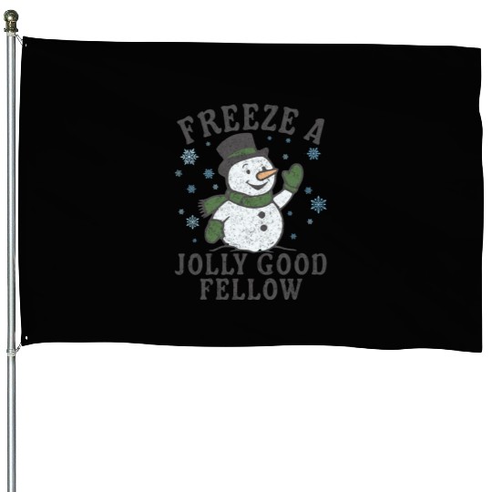 Frosty Snowman Jolly Greeting Design House Flags
