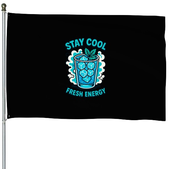 Stay Cool – Fresh Energy | Kawaii Retro Pop Art Dr House Flags
