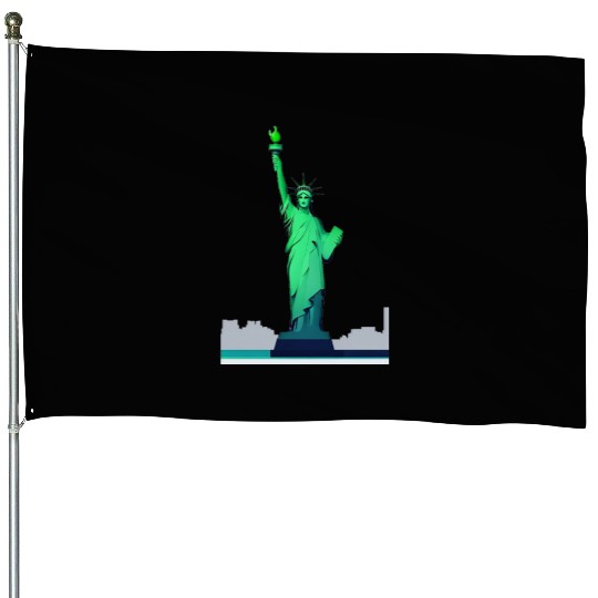 Modern Minimal Statue of Liberty – New York Icon House Flags