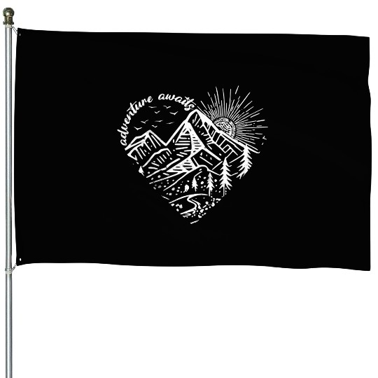 Sunrise Mountain Adventure Design House Flags