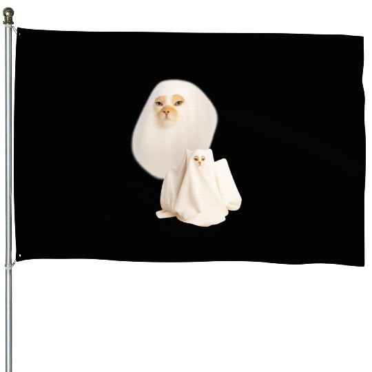 ghost cat meme funny halloween House Flags