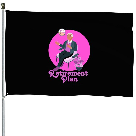 Retirement Planning Illustration House Flags