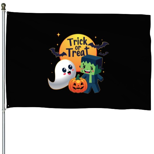 Halloween Cartoon Characters Crew House Flags
