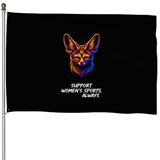 Vivid Neon Fox Support Women's Sports House Flags