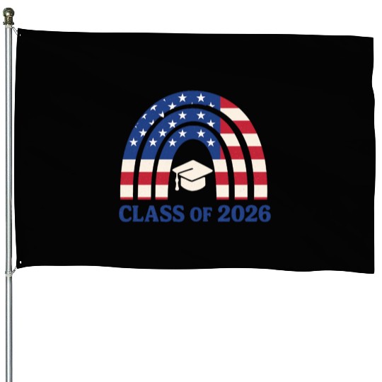 Senior 2026 | Graduation Class of 2026 Blue Design House Flags