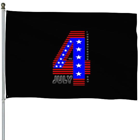 July 4th Stars and Stripes Independence Design House Flags