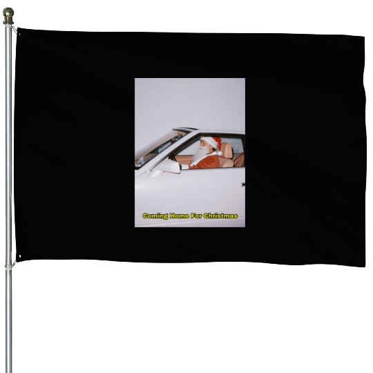 Santa's Joyful Ride Card Design House Flags