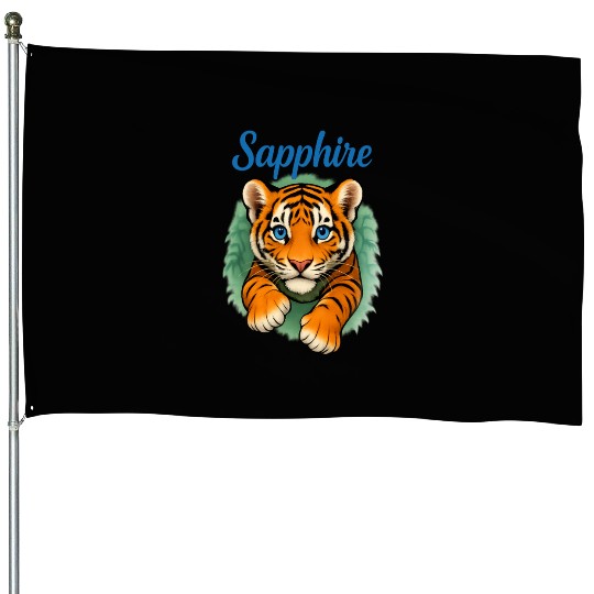 Vivid Tiger Cub Illustration - Sapphire House Flags