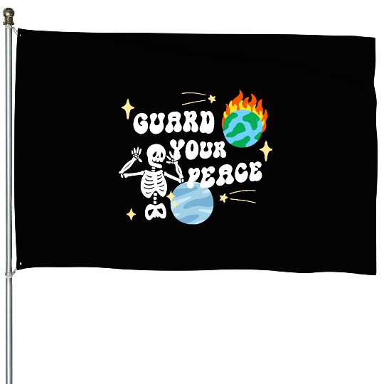 Guardian of Earth Yoga Illustration House Flags