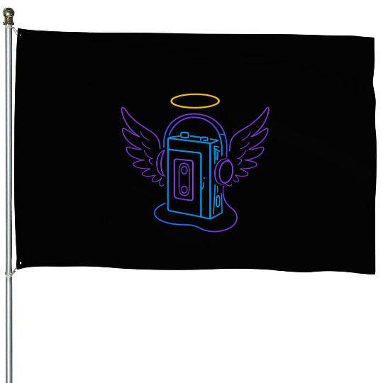 Celestial Audio Girl with Angel Wings House Flags