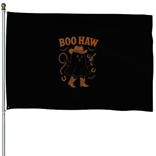 Country Ghost Cowboy Halloween Design House Flags
