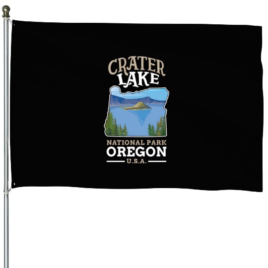 Crater Lake National Park US Oregon House Flags