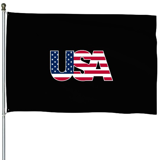 USA Flag Colors Logo House Flags