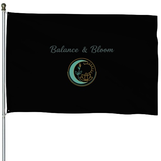 Balance and Bloom Spiritual Mandala Design House Flags