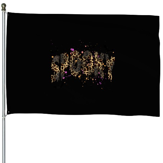 Spooky Season Leopard Halloween Spooky For Girls House Flags