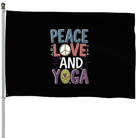 Peace Love Yoga Design House Flags