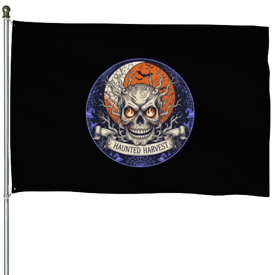 Haunted Harvest Halloween Design House Flags
