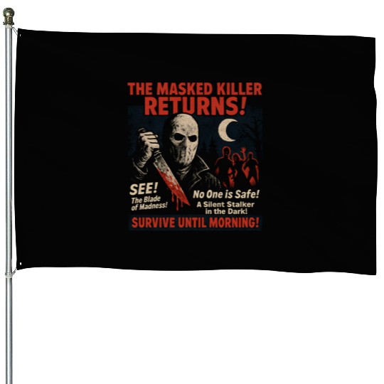 Masked Killer Returns Slasher Movie Poster Vintage House Flags