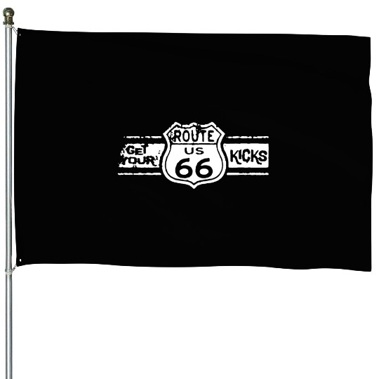 Get Your Kicks Route 66 Mechanics Work Classic Car House Flags
