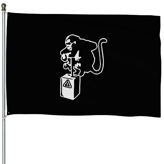 Banksy Detinator Monkey Outline House Flags