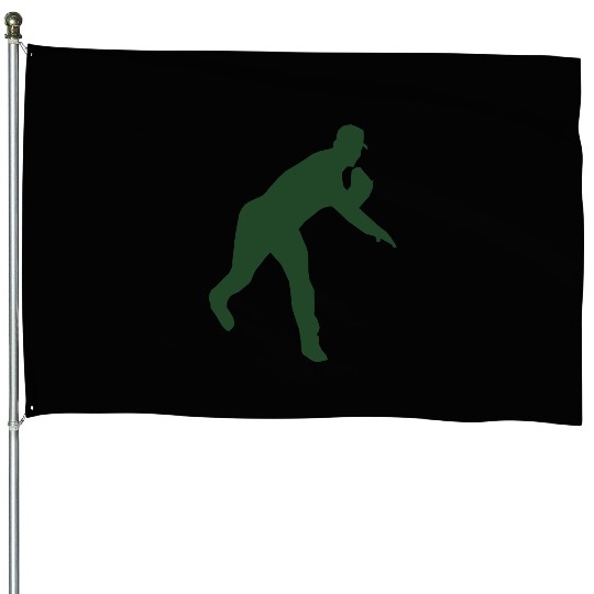 Baseball pitcher throwing a pitch House Flags