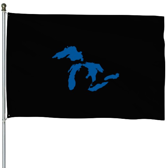 The Great Lakes Design Michigan SIlhouette Vector House Flags
