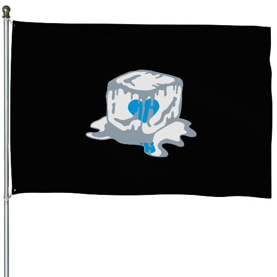Ice Cube Heart House Flags